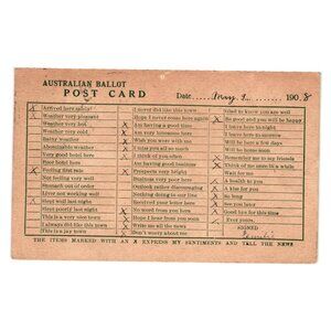 Antique 1908 Australian Ballot Postcard Franklin Stamp Vintage Mailing History